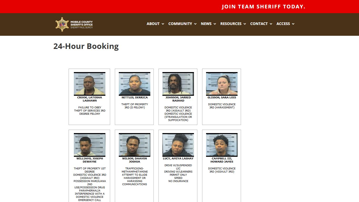 24-Hour Booking | Mobile County Sheriff's Office